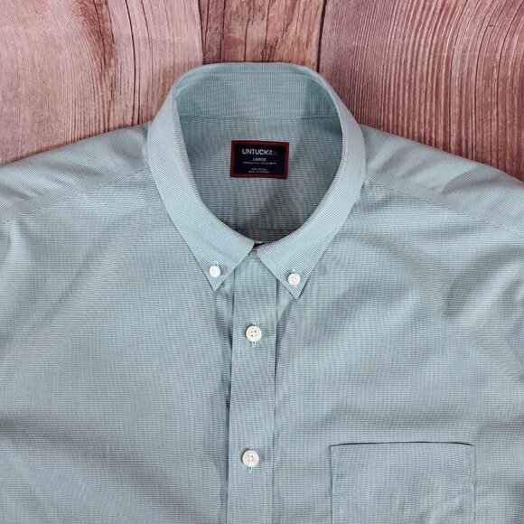 UNTUCKit Cadetto Mens Size Large Wrinkle Free Regular Fit LS Button Down Shirt - Picture 5 of 15